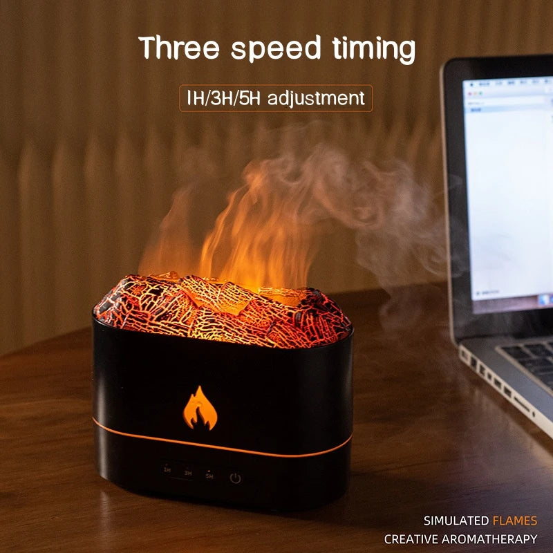 250ml Lava Volcanic Aroma Oil Diffuser with Colorful Flame Lamp USB Ultrasonic Aromatherapy Air Humidifier Fragrance Diffuser