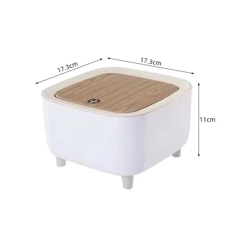 Mini Desktop Bin Small Trash Can Tube with Cover Bedroom Trash Can Garbage Can Clean Workspace Storage Box Home Desk