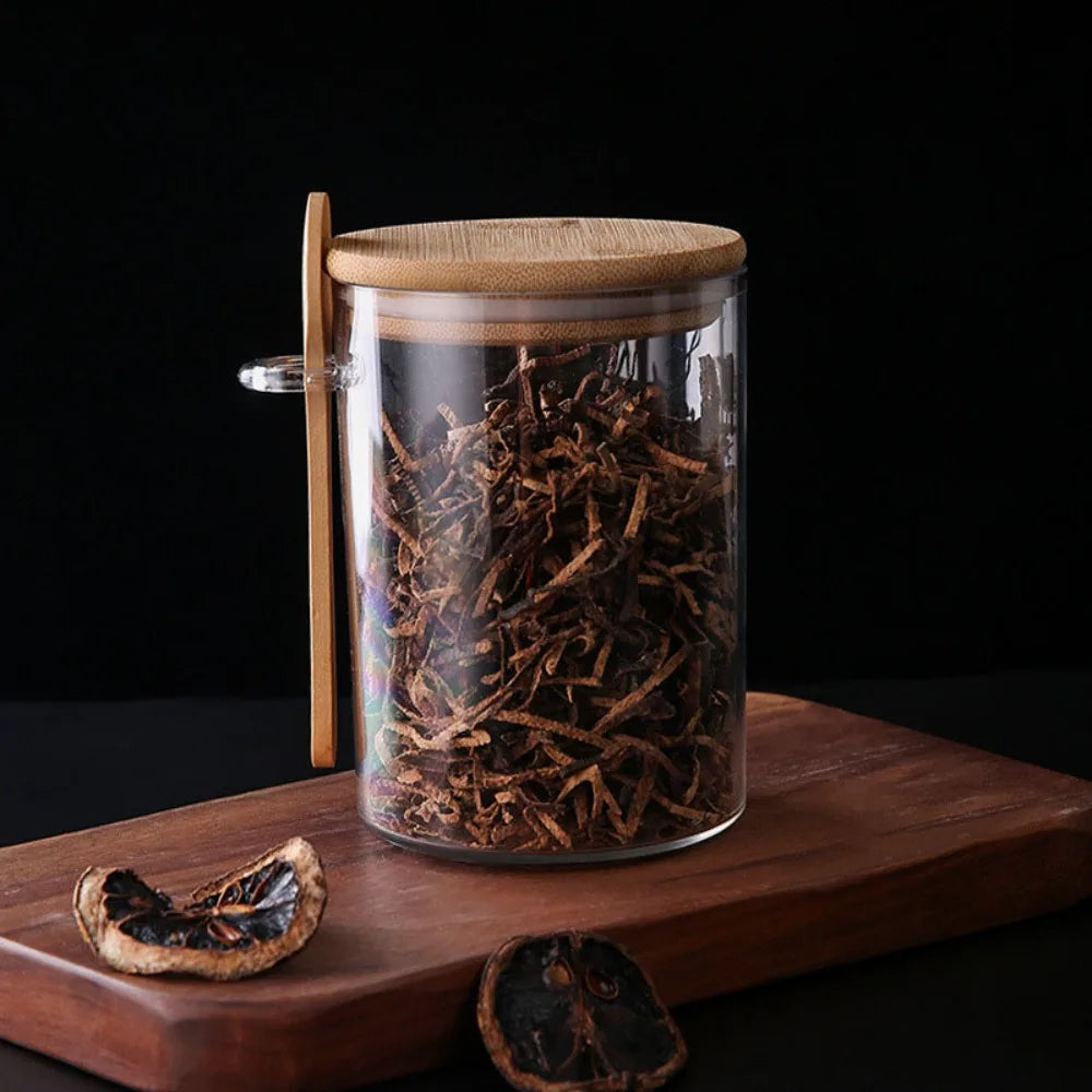 200/550/700ML Sealed Can Transparent With Lids And Spoons Spice Jars Moisture Proof Airtight Snack Candy Storage Tank Kitchen