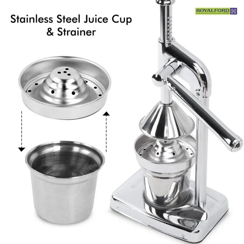 Stainless Steel Citrus Juicer Lemon Pomegranate Orange Juice Manual Juicer Heavy Duty Countertop Home Hand Juicer
