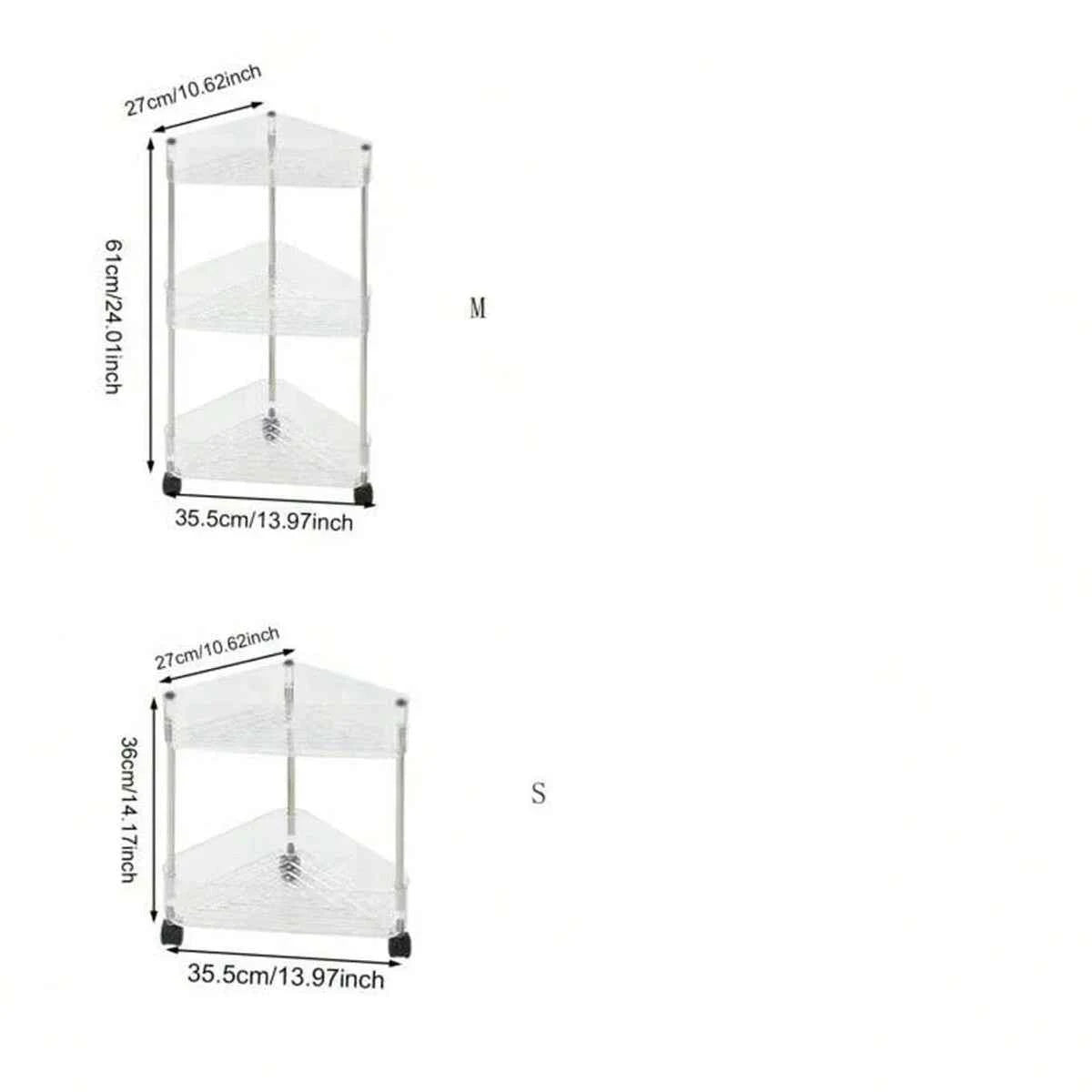 1pc -2/3 Tier Rolling Storage Cart High Capacity Storage Shelf Movable Gap Storage Rack Kitchen Bathroom And Livingroom Organize