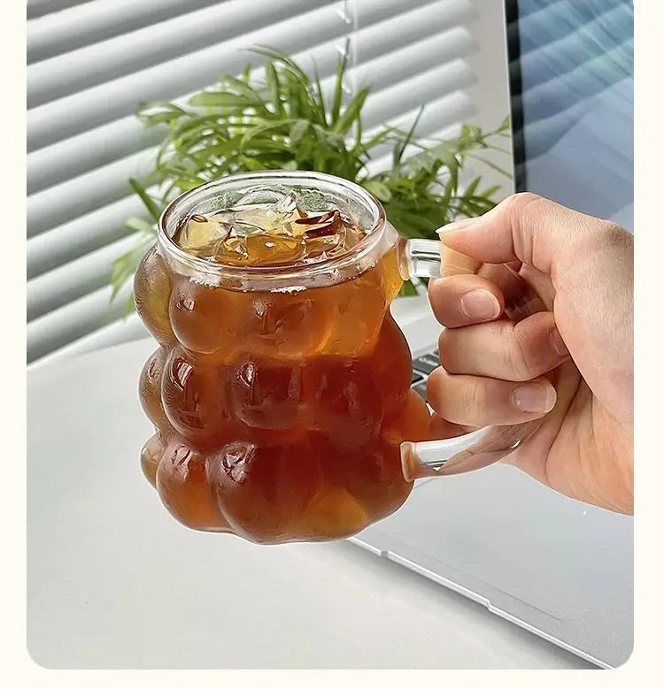 Transparent Glass Cup Heat-resistant Tumbler DrinkwareTea Juice Milk Coffee Mug Home Water Glasses Stripe Mug 410/650/530ml