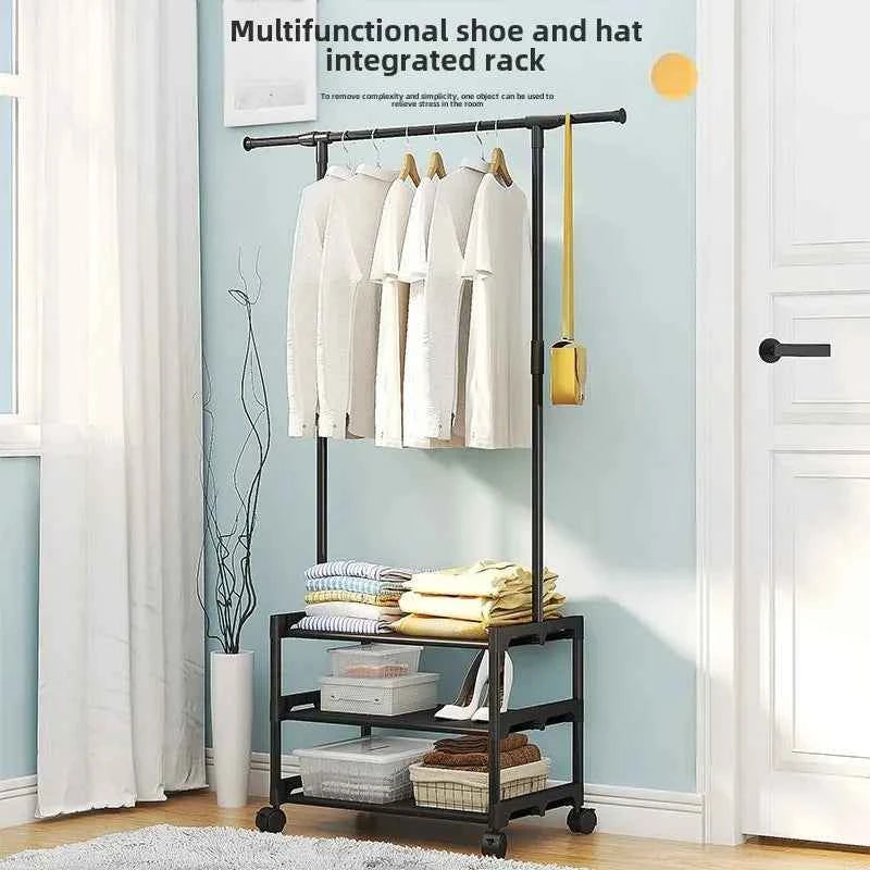 Southeast Asia Bestselling Multi-Functional Integrated Shoe Hat Rack Bedroom Storage Clothes Drying Rack Hat Coat Pole