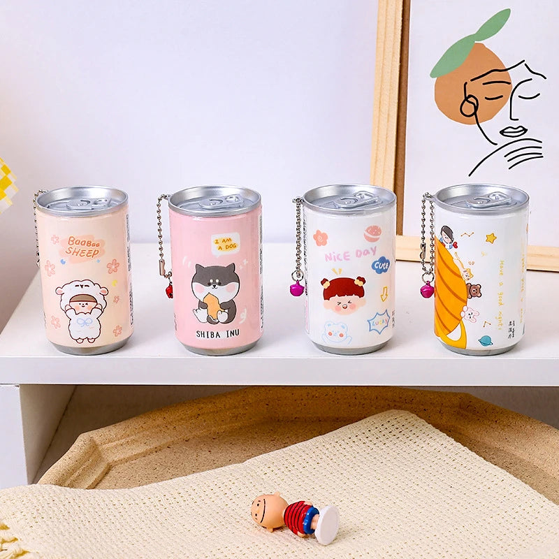 1box Canned Wet Wipes Portable Children Barreled Cans 30 Sheets Cleaning Cloths Creative Cartoon Chain Cute Small Bell