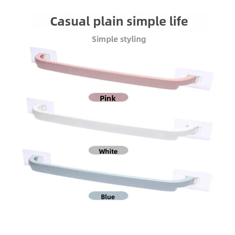 Bathroom Towel Rack Wall Mounted Single Rod Toilet Bathing Area Towel Holder No Drilling Required Bathroom Storage Solution