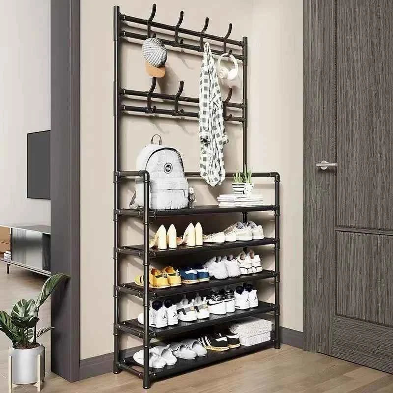 Living Room Shoe Rack Multi-Layer Storage Shelf DIY Clothes Hanger Simple Floor-Standing Organizer