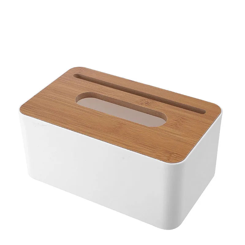 Living Room Desktop Japanese Bamboo And Wood Tissue Box Simple Drawing Paper Box Creative Household Multi-Functional Storage Box