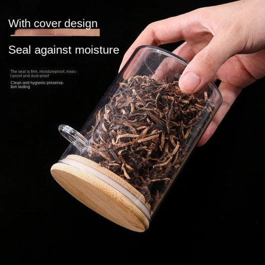 200/550/700ML Sealed Can Transparent With Lids And Spoons Spice Jars Moisture Proof Airtight Snack Candy Storage Tank Kitchen