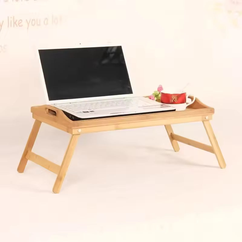 Folding Table Bamboo Mini Dining-table Multifunction Breakfast Dessert Tray Bed Desk Household Living Room Bedroom Supplies