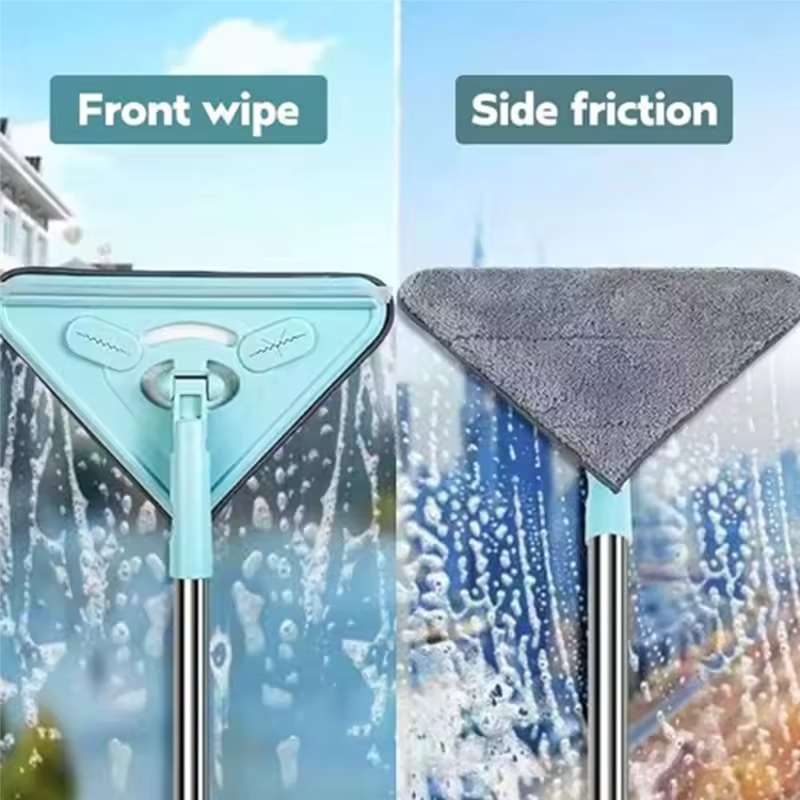 Triangle Mop, Cleaning Mop With Long Handle, Multifunctional Triangle Mop For Ceiling Wall Floor Window Durable 1 Cloth-AT30