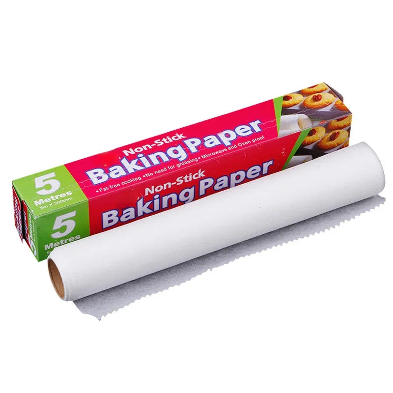 5000mm Parchment Paper Baking Sheets Non-Stick Precut for Baking Grilling Air Fryer Steaming Cookie Disposable Mats