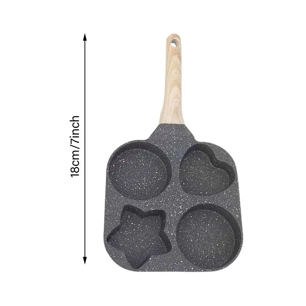 4-Hole Frying Pot Pan Thickened Omelet Pan Non-stick Egg Pancake Steak Pan Cooking Egg Ham Pans Breakfast Maker Cookware Pan