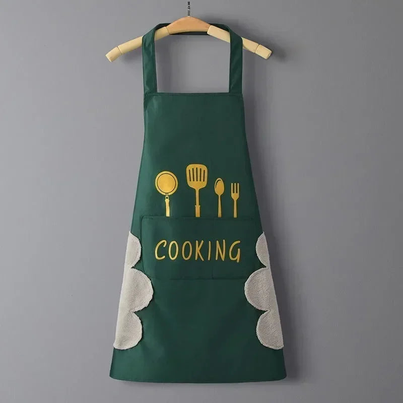 Household Waterproof Oilproof Apron Can Wipe Hands Cooking Baking Cleaning Men and Women Universal Sleeveless Apron