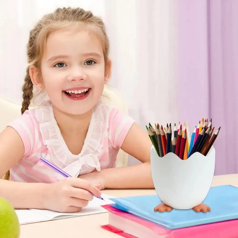 Eggshell shape Pen Pencil Pot Pen Holder Stationery Storage Container Desk Organizer Cosmetic Storage Makeup Brush Bucket