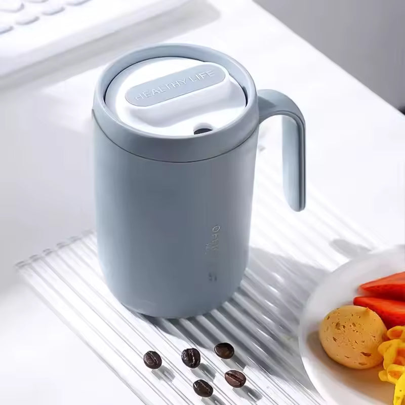 500ml Grey Creative PP Liner Portable Office Large Capacity Covered Milk Coffee Cup Gift For Travel Domestic Coffee Tool
