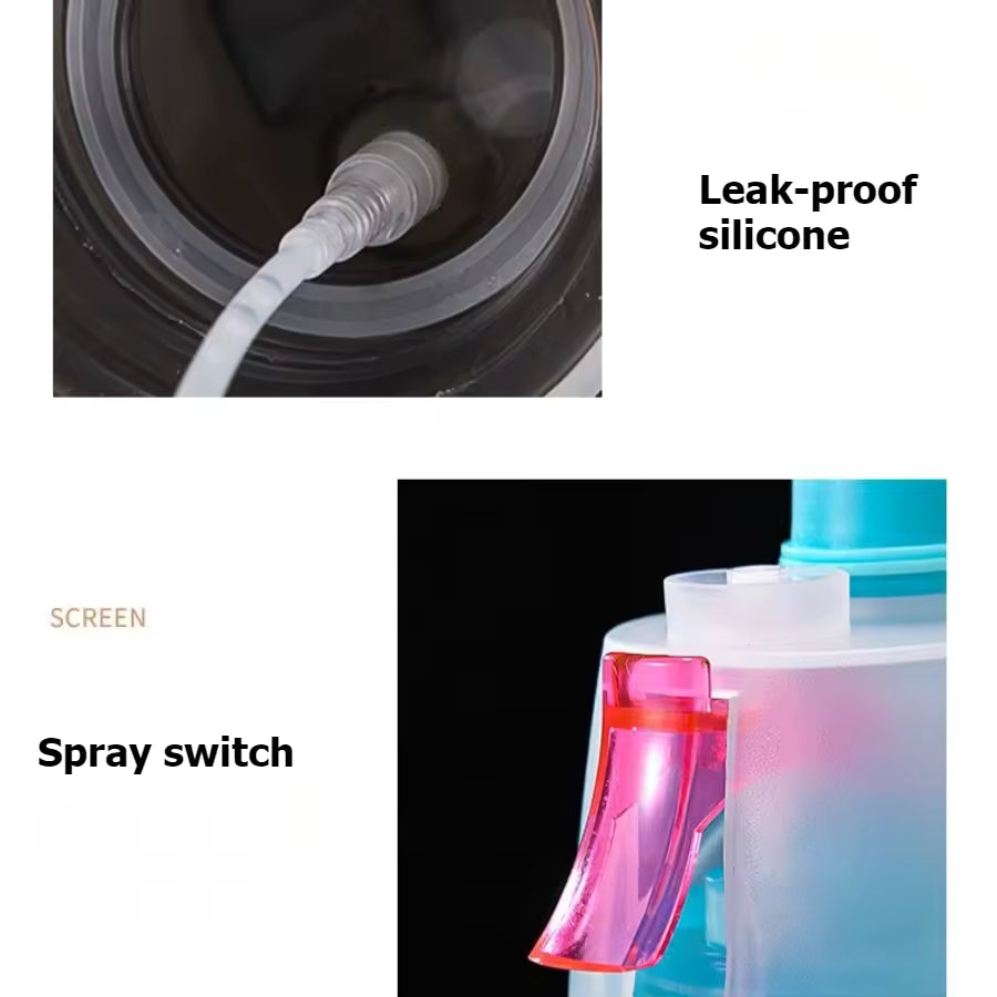 New trendy, convenient, large-capacity transparent plastic cup for summer Creative outdoor sports portable spray cup