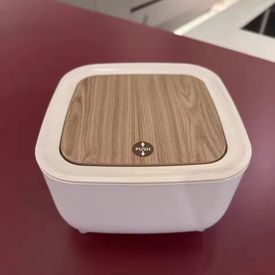 Mini Desktop Bin Small Trash Can Tube with Cover Bedroom Trash Can Garbage Can Clean Workspace Storage Box Home Desk