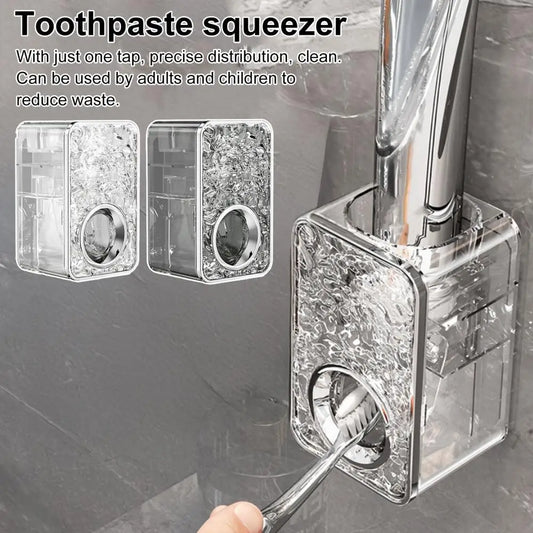 Automatic Toothpaste Dispenser Wall Mounted Toothpaste Dispenser with Space Saving Organizer for Easy Installation for Bathroom
