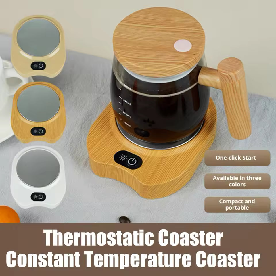 Electric Coffee Cup Warmer Auto Shut Off 3 Temperature Setting Cup Heater Pad Waterproof Smart Cup Warmer Thermostatic Coaster