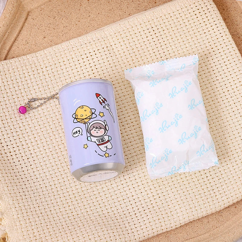 1box Canned Wet Wipes Portable Children Barreled Cans 30 Sheets Cleaning Cloths Creative Cartoon Chain Cute Small Bell