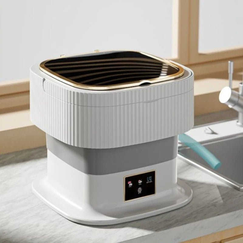 new Folding mini washing machine baby portable small elution integrated dormitory underwear special sock washing artifact 220V