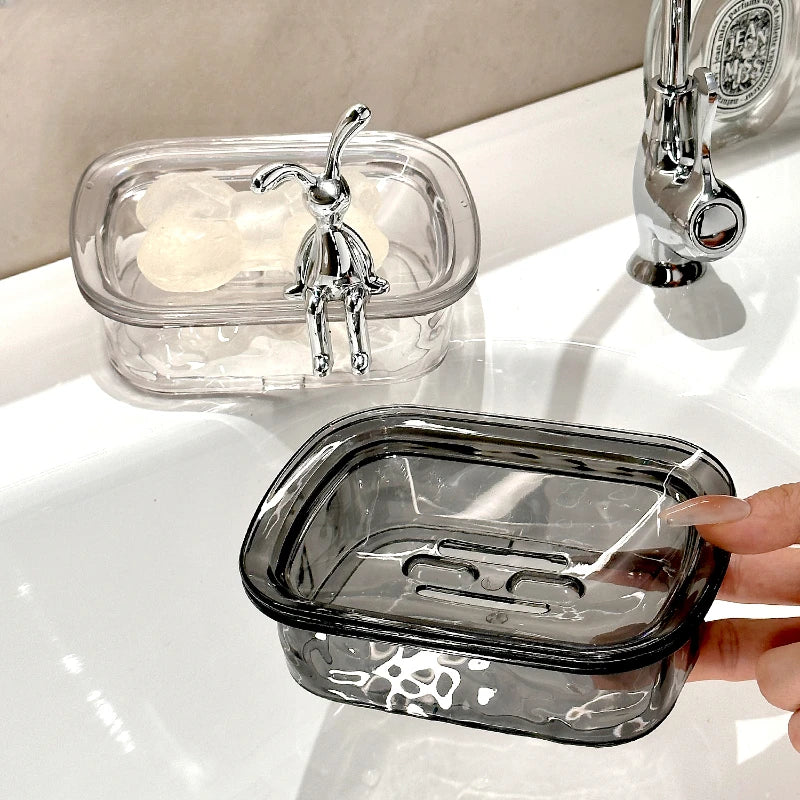 Plastic Bathroom Box in The Bathroom Household Soap Dish Rabbit Decor Soap Storage Rack for Draining Water Bathroom Accessories