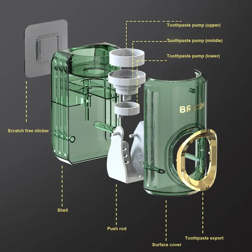 Hands-free Toothpaste Dispenser Hands-free Automatic Toothpaste Squeezer Space-saving Wall Mounted Holder with Detachable