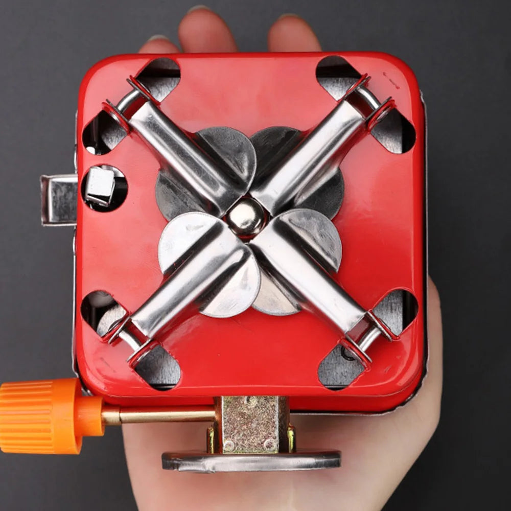 Outdoor Gas Stove 1PC Mini Portable Folding Camping Burner Small Square Gas Cassette for Hiking Picnic BBQ Tank