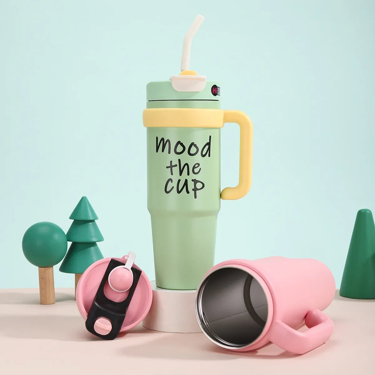 New 316 Stainless Steel Insulated Mug High Aesthetic Large Capacity Car Mounted Ice Dominator Double Drink Handle Car Mug