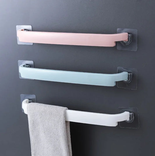 Bathroom Towel Rack Wall Mounted Single Rod Toilet Bathing Area Towel Holder No Drilling Required Bathroom Storage Solution