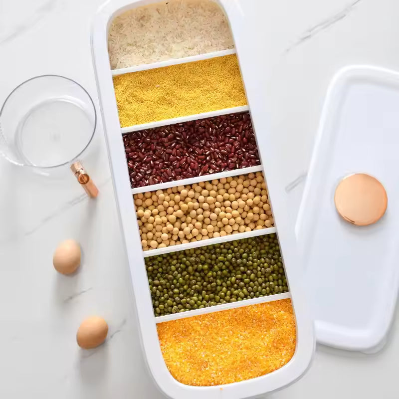 Food Storage Containers Divided Rice Bucket Household Sealed Storage Box Rice Storage Container Kitchen Items Rice Dispenser