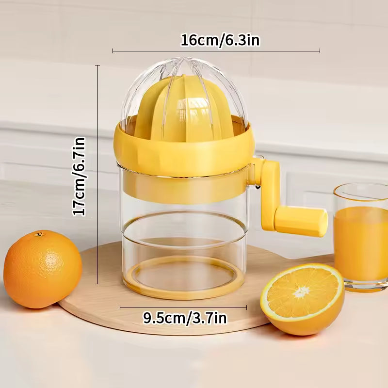 Manual Citrus Juicer With Rotating Crank - Max Juice Extraction For Lemon, Orange, Lime, Grapefruit | Ergonomic Handle