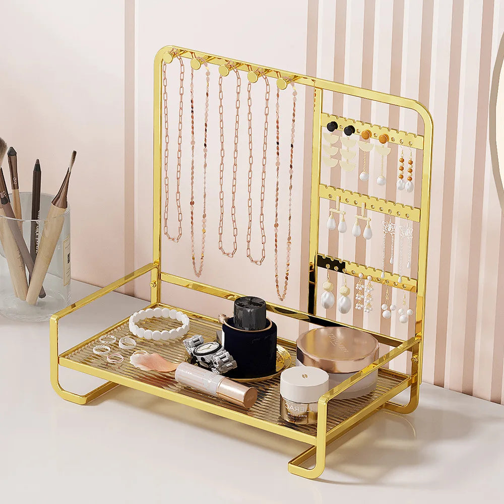 Jewelry Display Stand Jewelry Storage Rack Necklace Bracelet Rack Wrought Iron Ring Tray Earring Earring Hanger Organizer Rack