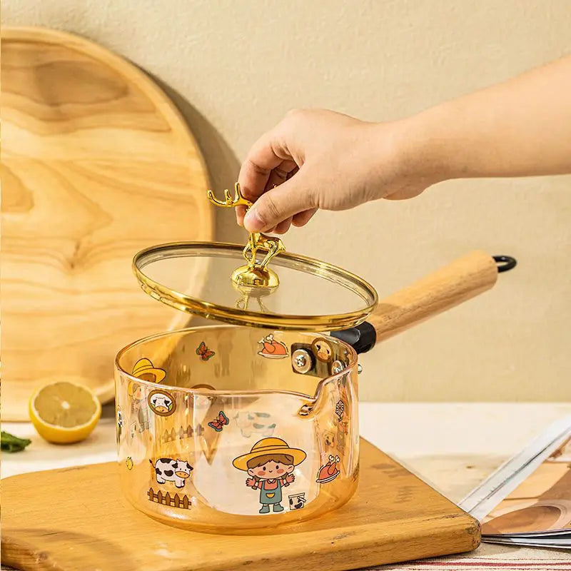 Thermal Power Furnace Heating Milk Pot High Boron Silicon High-temperature Resistant Glass Bowl Household Cooking Pot ZD559