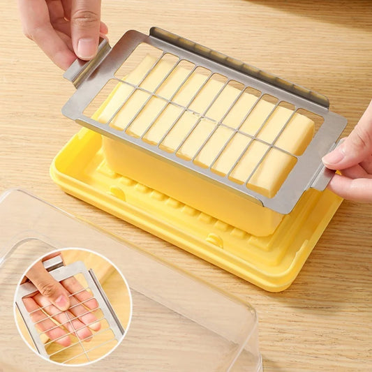 1PC Butter Portioning Cutting Preservation Box Transparent With Cover Storage Box Food Grade Refrigerator Specific Plastic Box