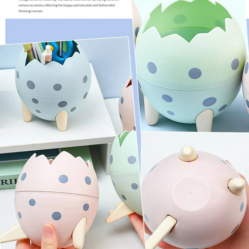 Cute Dinosaur Egg Detachable Pen Holder Organizer Pencil Pot Container Stationery Office Desktop Ornament Storage Box Kids Gift