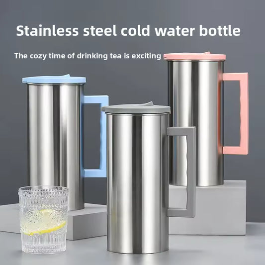 Stainless Steel Large Capacity Single Layer Cold Water Pot Korean Style Coffee Water Cup Multi Purpose Juice Tea Water Pot