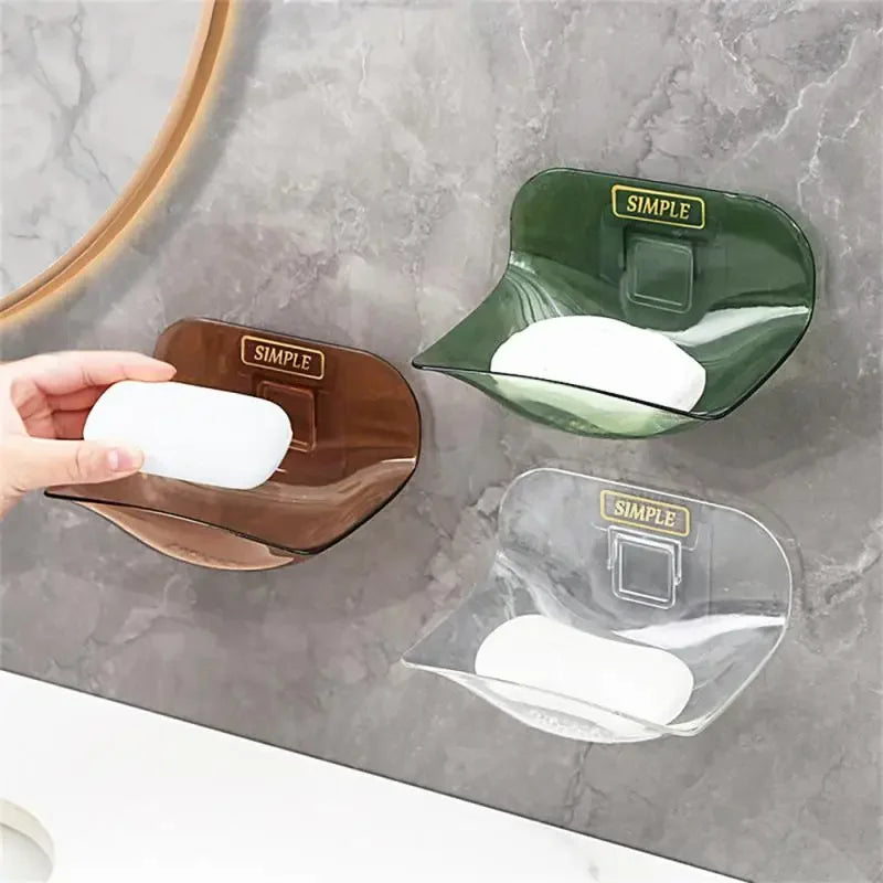 Soap Rack No Drilling Wall Mounted Soap Holder Soap Sponge Dish Bathroom Accessories Soap Dishes Self Adhesive
