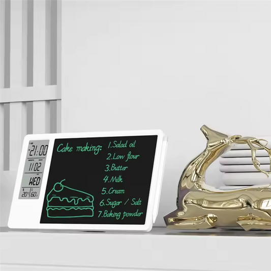 Compact Multi-Function Electronic Calendar Desktop Calendar LCD Handwriting Board Office Memo Desktop Ornament Calendar,Black Du