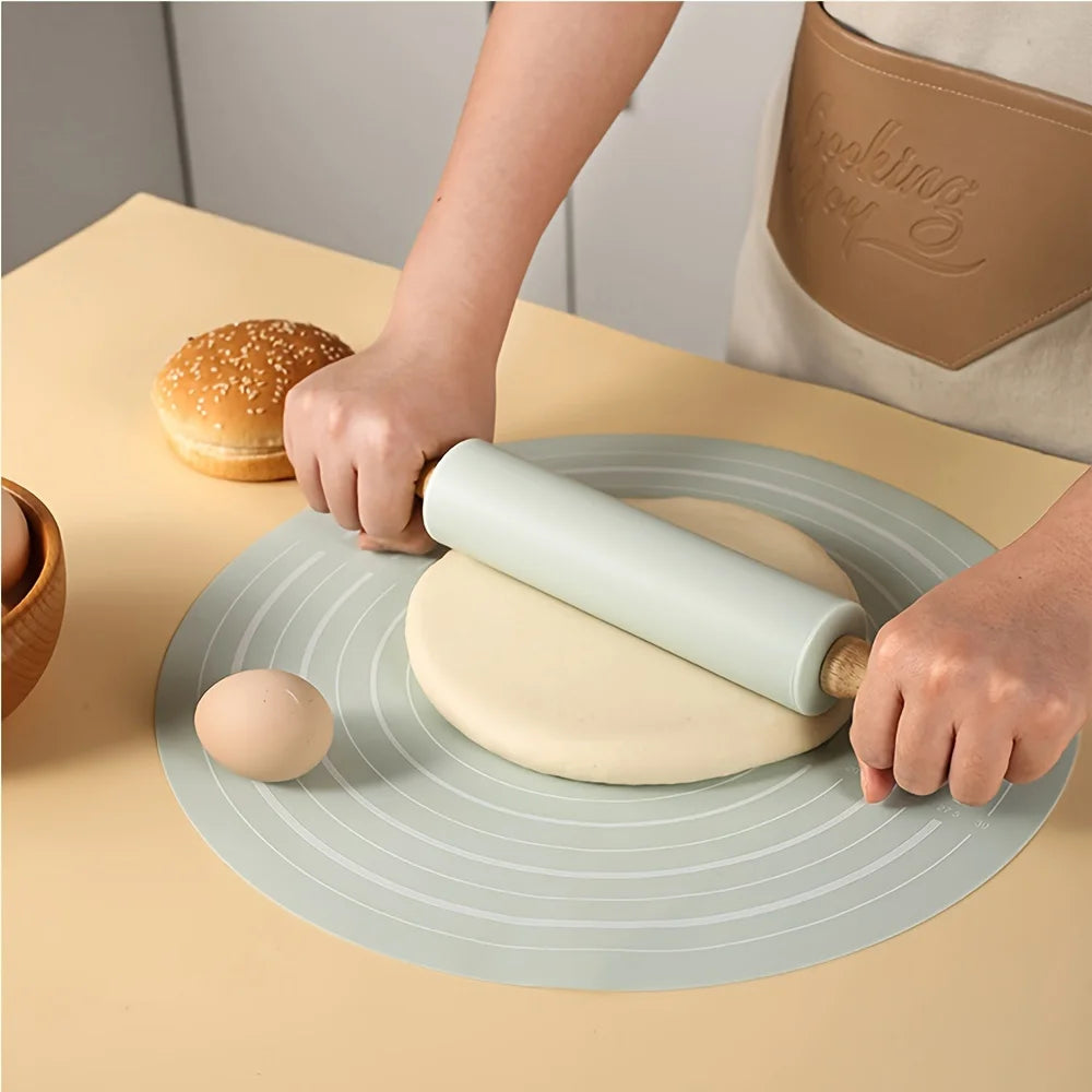 Professional Baking Set High-Quality Wooden Rolling Pin Non-Stick Silicone Baking Mat Dough Pad Anti-Slip Pastry Board for Pizza