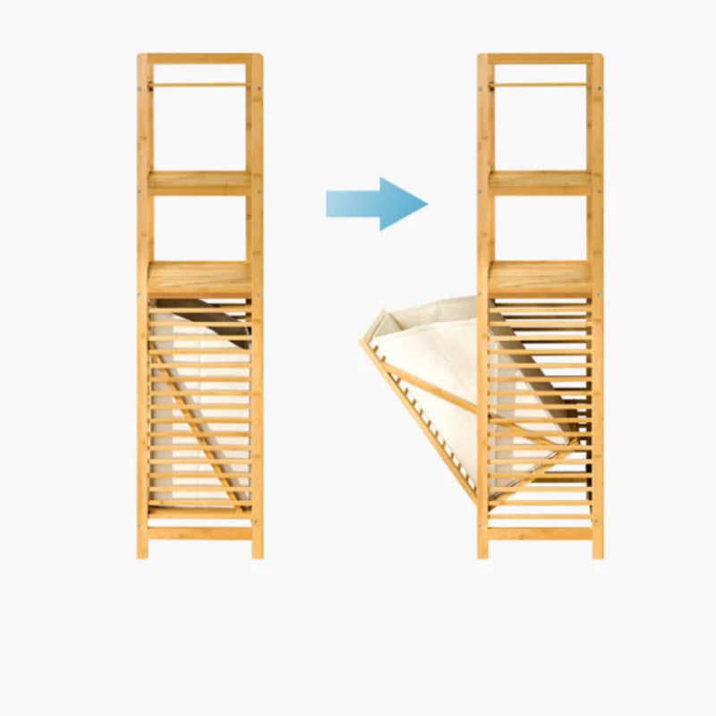 Dirty Clothes Basket Wood Vine Weaving Laundry Hamper Multi-function Bathroom Rack Large Capacity Laundry Baskets Storage Rack