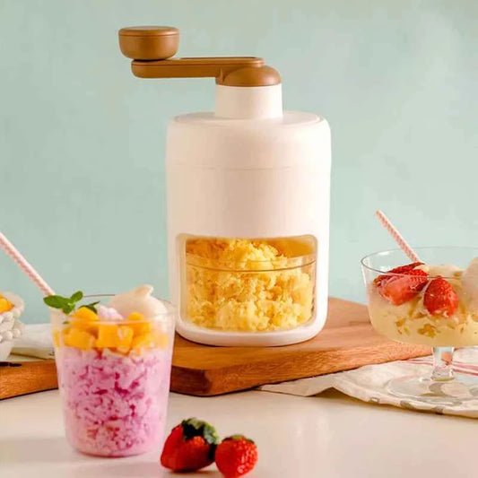 Hand Operated Shaved Ice with Mold, Small Manual Ice Breaker Making, Smoothie Shakes, Commercial in Summer, Kitchen Tool
