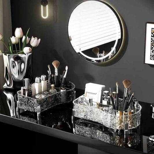 Makeup Organizer Tray Desktop Cosmetic Brushes Skincare Lipstick Storage Box Perfume Holder