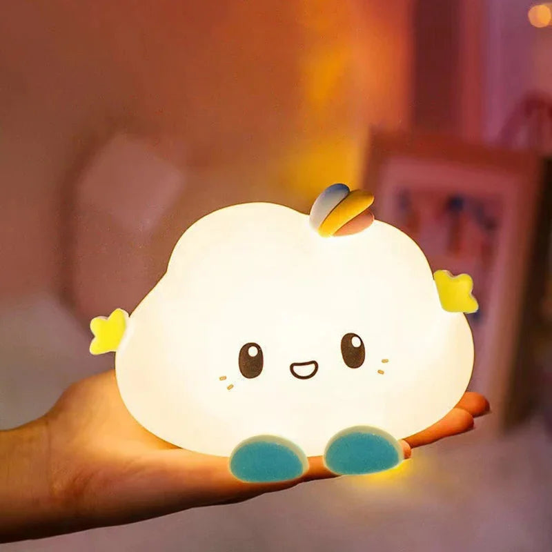 Small Cartoon Cute Cloud Night Light Not Dazzling Children Bedroom Bedside Night Light Child Girl Birthday Gifts Home Decoration