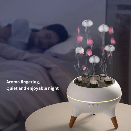 Dynamic Jellyfish Air Humidifier 250ml Essential Oil Diffuser Remote Control Bedroom Humidifier With 7 Colorful Night Lights