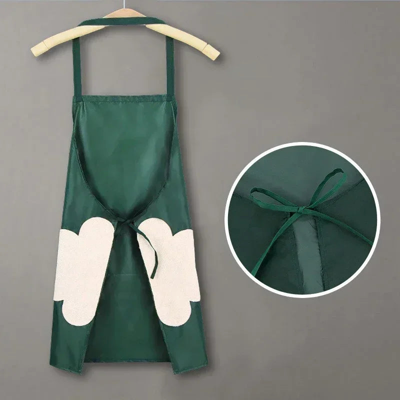 Household Waterproof Oilproof Apron Can Wipe Hands Cooking Baking Cleaning Men and Women Universal Sleeveless Apron
