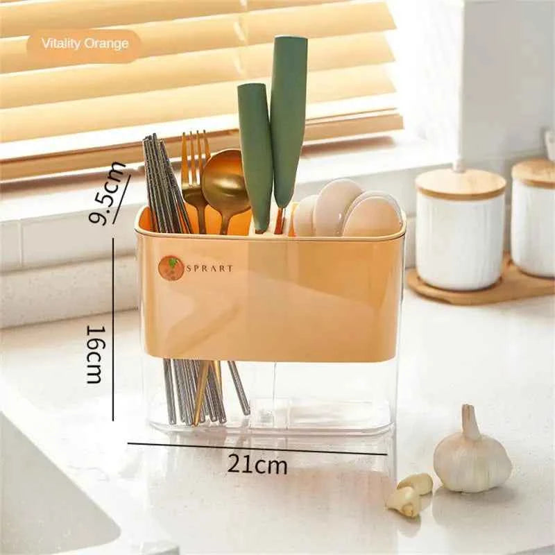 Chopsticks Rack Multifunctional Drainage Tray Detachable Large Storage Chopsticks Storage Box Creative Kitchen Rack