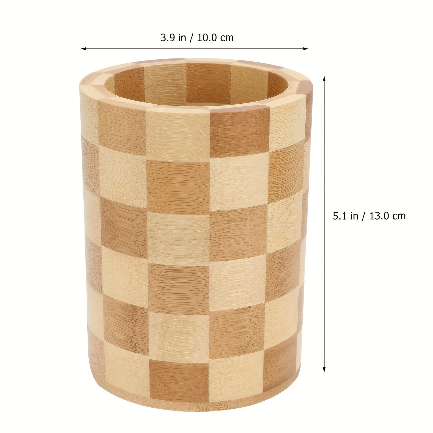 1pc Utensil Holder, Natural Bamboo Wood Kitchen Utensil Cage, Household Durable And Reusable Cutlery Rack, Multipurpose Non-sl