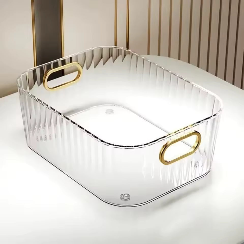 New Clear Desktop Cosmetic Storage Box Acrylic Multipurpose Makeup Storage Basket Rectangular Shape Snack Storage Box