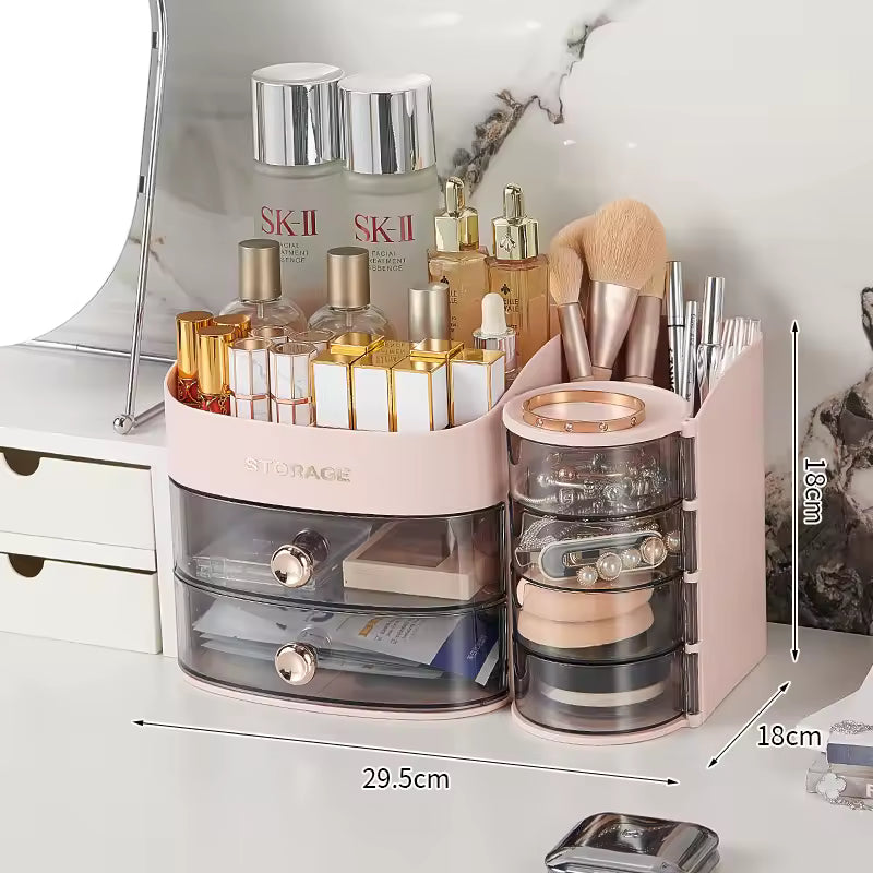 Cosmetics Storage Box Desktop Premium Sense Large Capacity Countertop Lipstick Skin Care Products Finishing Shelf